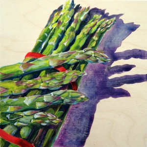 Asparagus still life painting